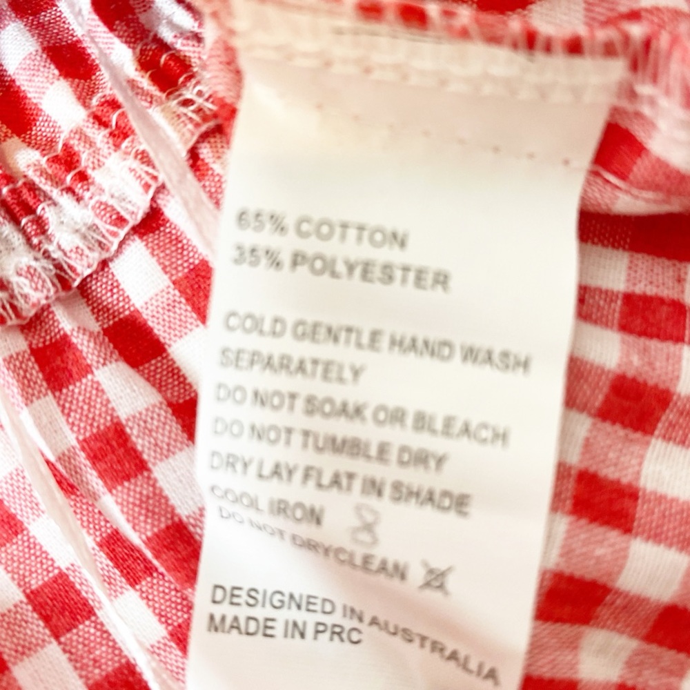 Alot Red Checked Cottage Core Ruffled Dress - Picture 6 of 6